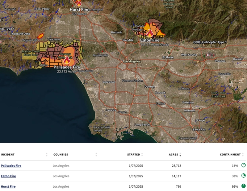 California Wildfires Map